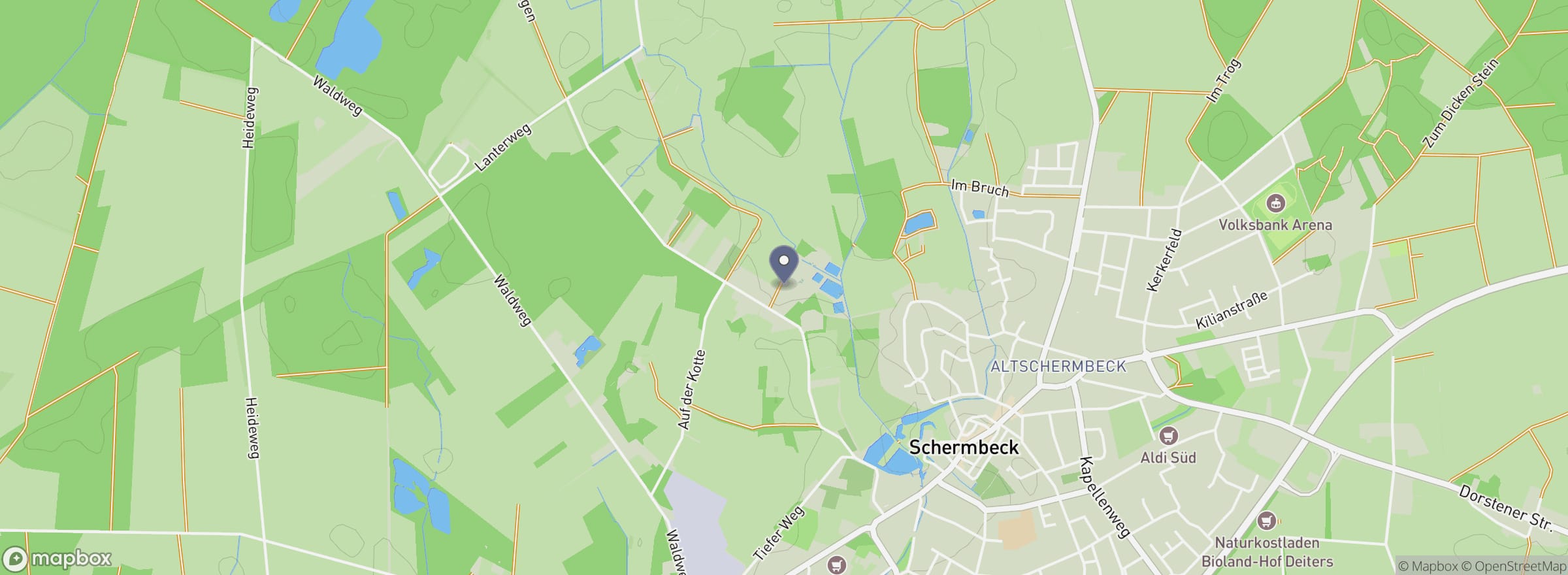 Lage des Angelparadies & Forellenzucht Schoel in Schermbeck