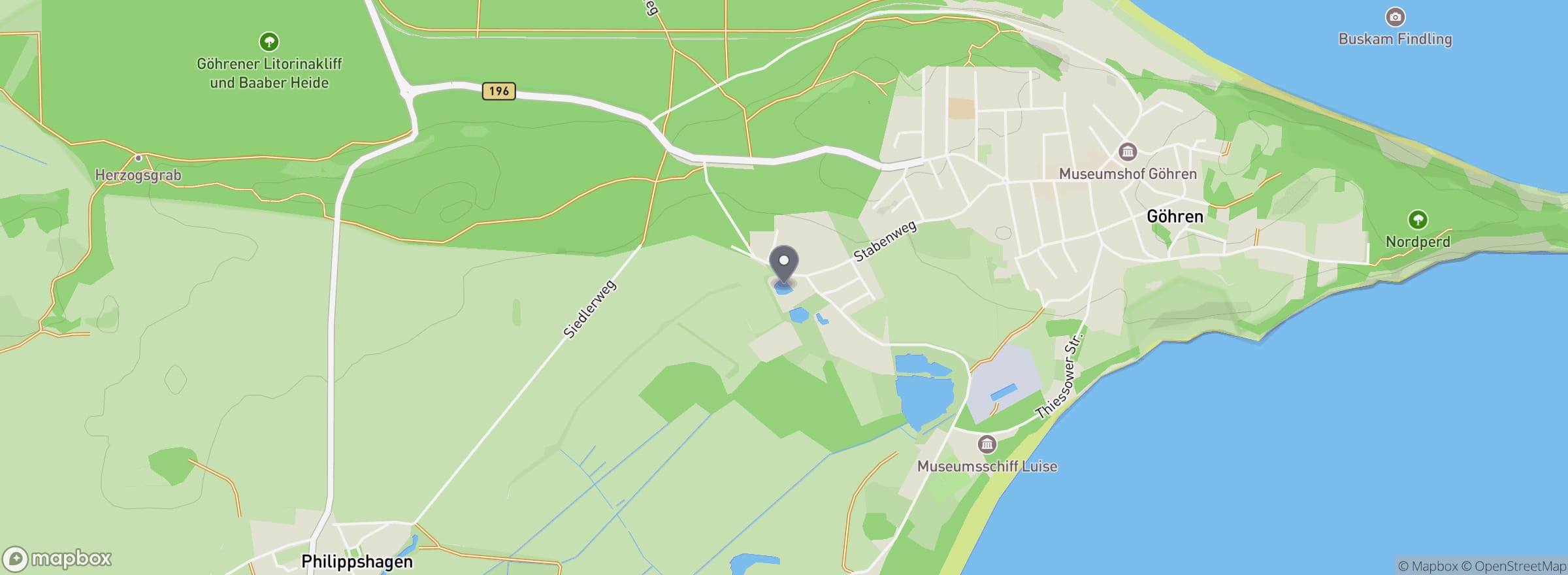 Lage des Angelpark Rügen in Ostseebad Göhren