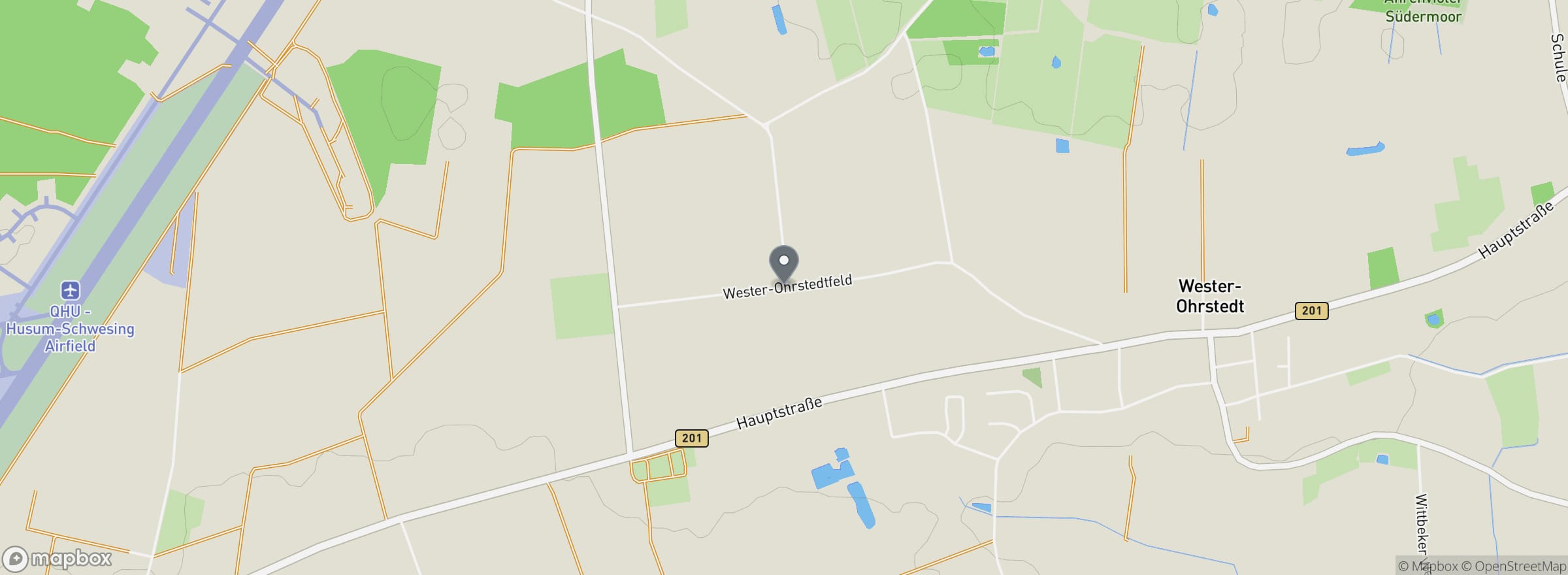 Lage des Forellenhof Wester-Ohrstedt in Wester-Ohrstedt (Kreis Nordfriesland)