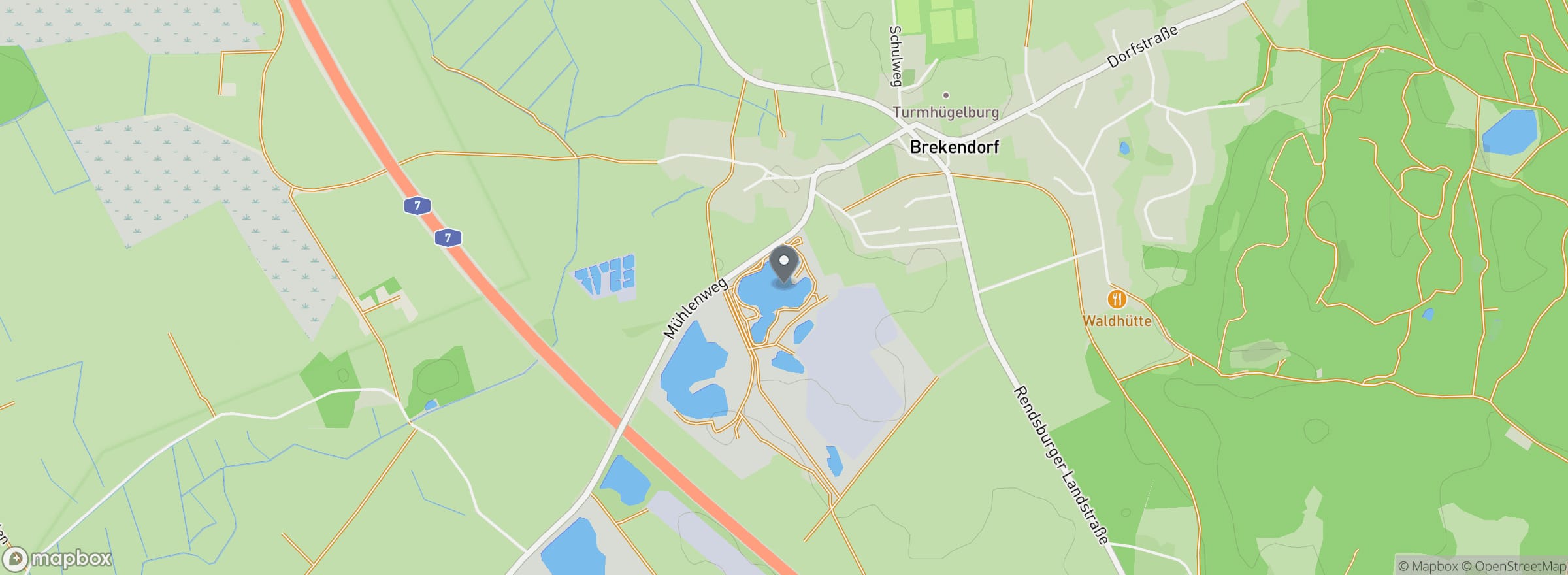 Lage des Forellensee Brekendorf in Brekendorf (Kreis Rendsburg-Eckernförde)