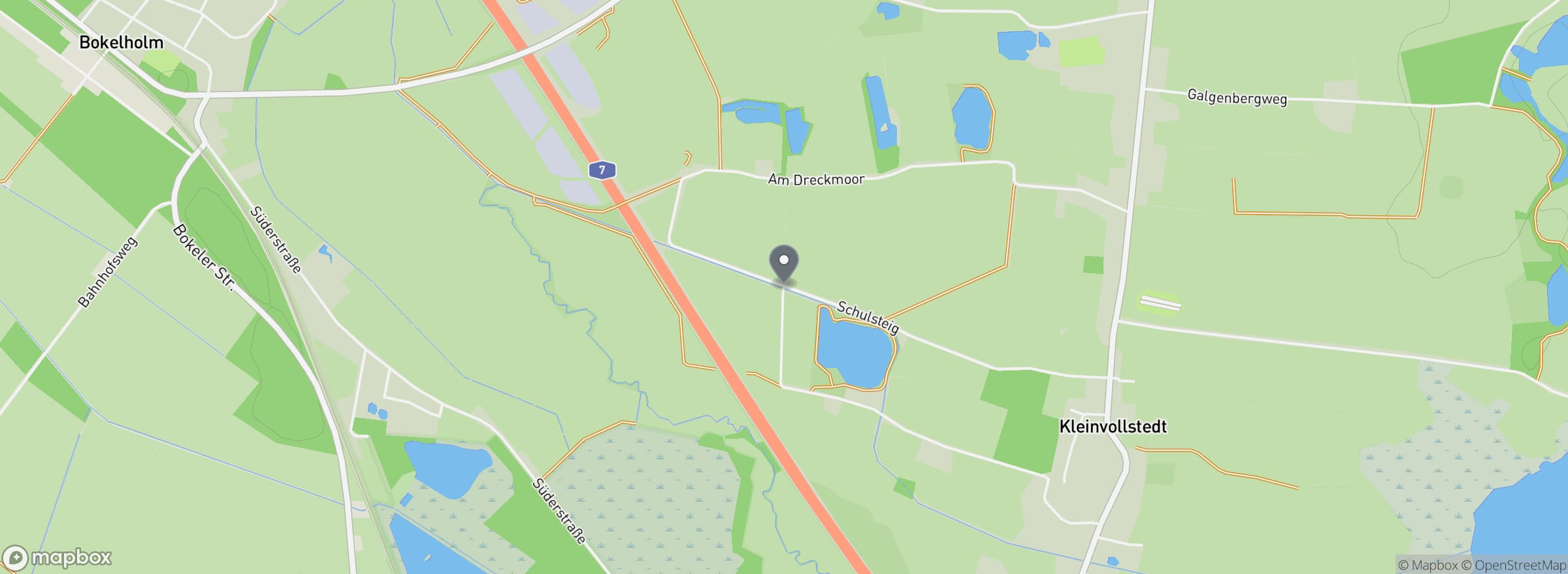 Lage des Forellensee Kleinvollstedt in Emkendorf