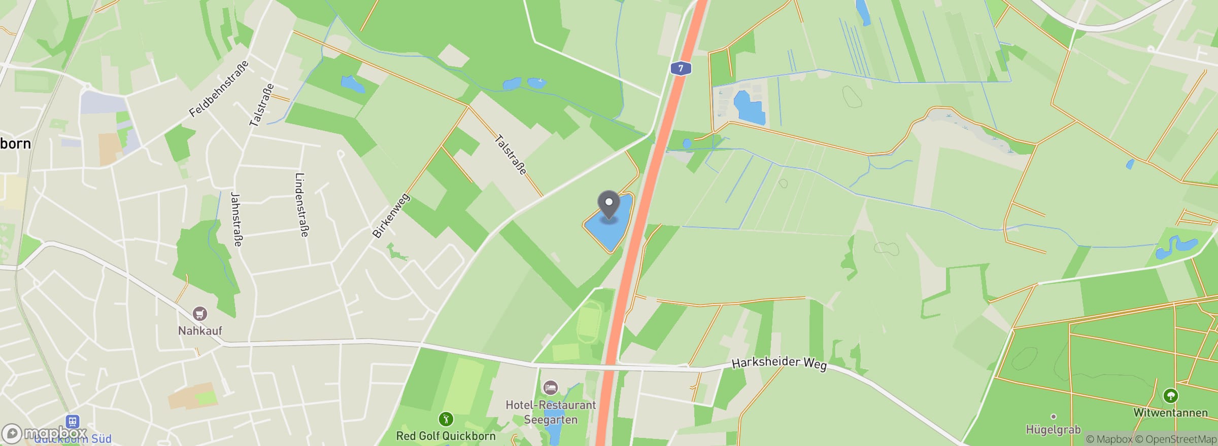 Lage des Forellensee Quickborn in Quickborn (Kreis Pinneberg)